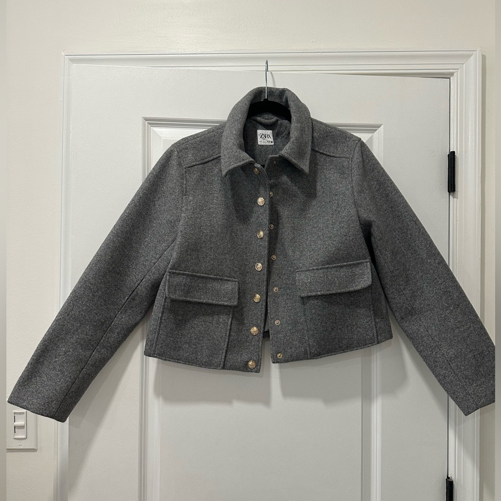 Zara cropped gray jacket
